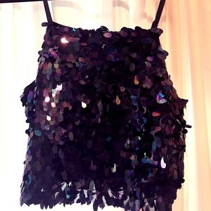 Purple sequin mermaid crop top
